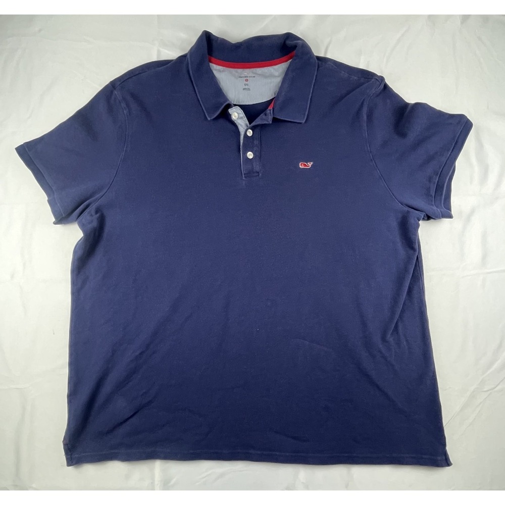 VINEYARD VINES POLO SHIRT MENS XXL BLUE SHORT SLEEVE COTTON WHALE LOGO‎ CLASSIC